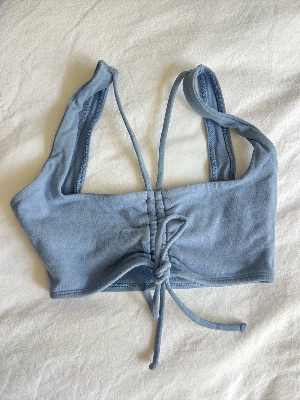 Forever 21 Dusty Blue Ruched Crop Bralette